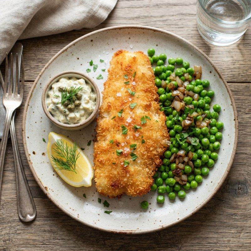 Breaded Fish Fillet with Tartare Sauce