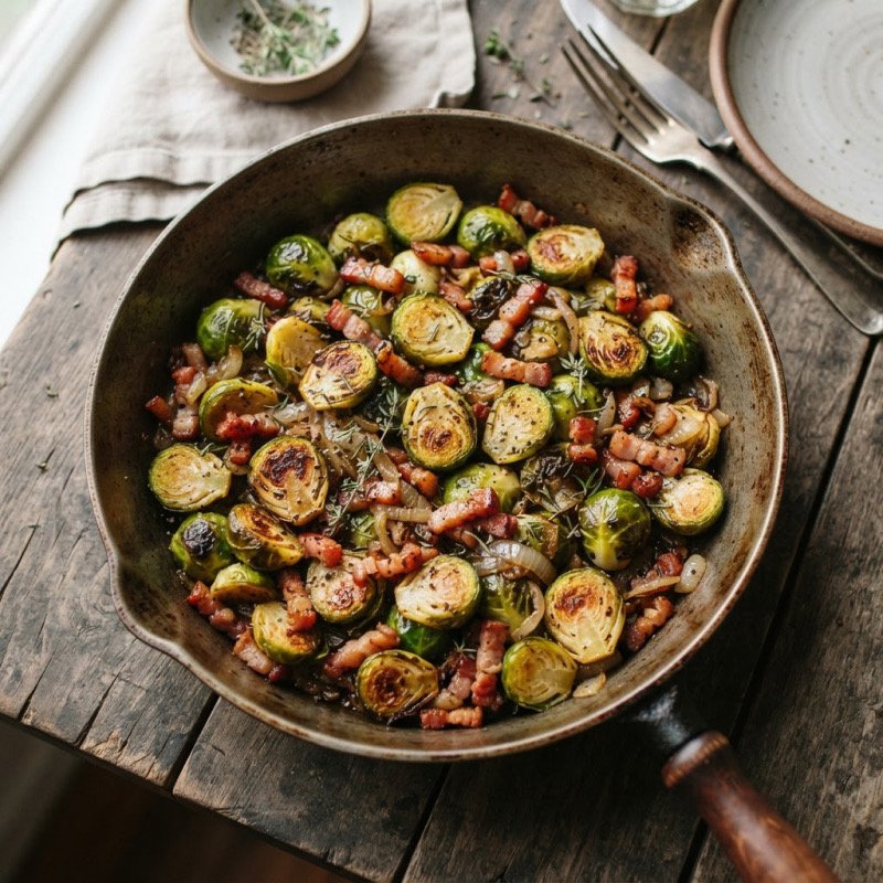 Brussels Sprouts & Bacon Skillet