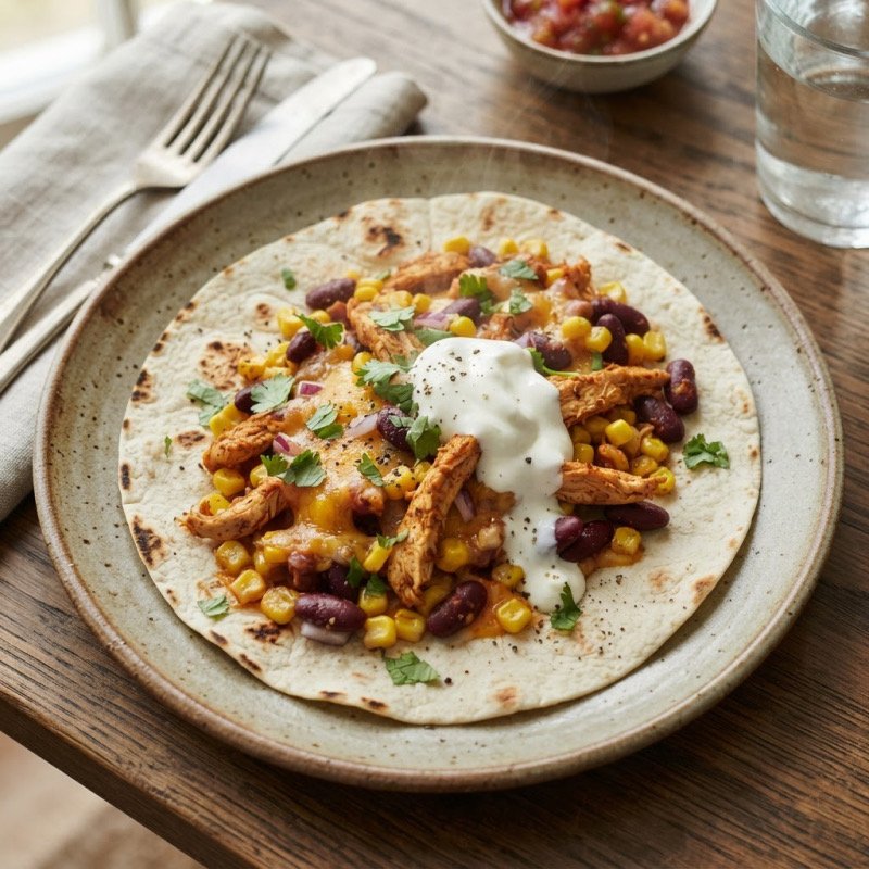 Chicken Fajitas with Corn & Kidney Beans