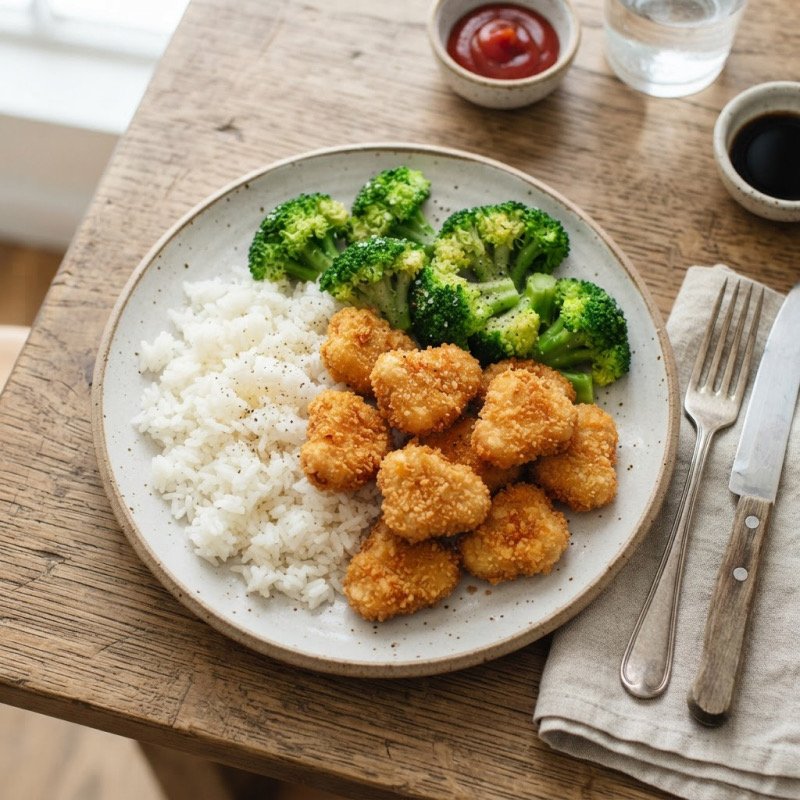 Chicken Nuggets with Rice & Broccoli
