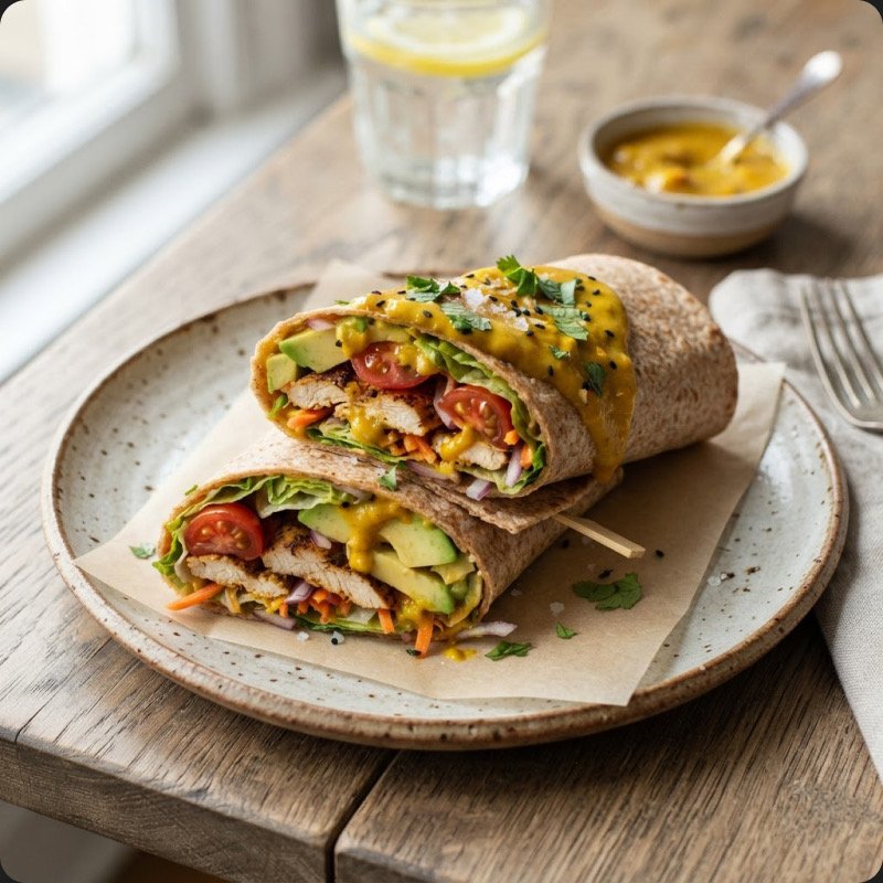 Chicken Wrap with Mango Curry Sauce
