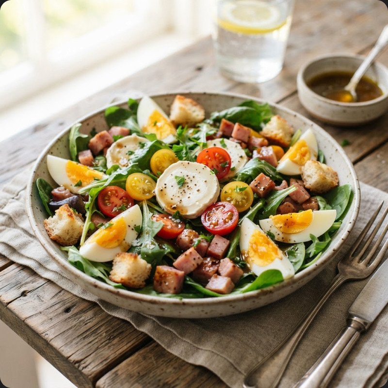 Goat Cheese, Cherry Tomato & Ham Salad