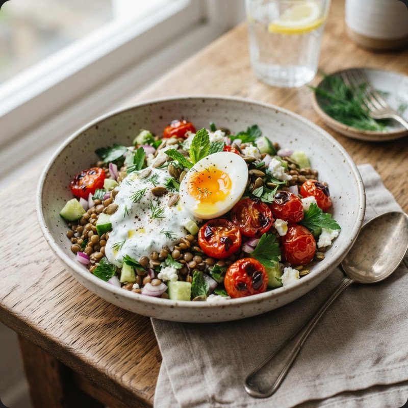 Lentil Salad with Roasted Cherry Tomatoes