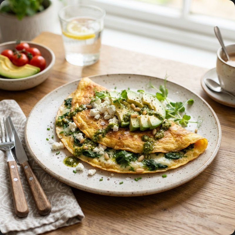 Loaded Spinach Omelette