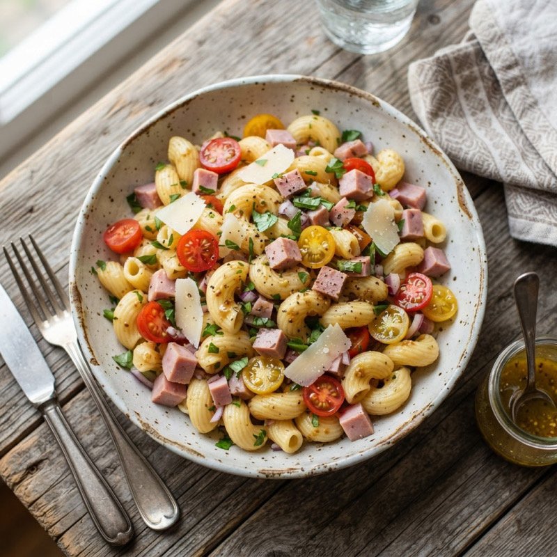 Pasta Salad with Ham & Cherry Tomatoes