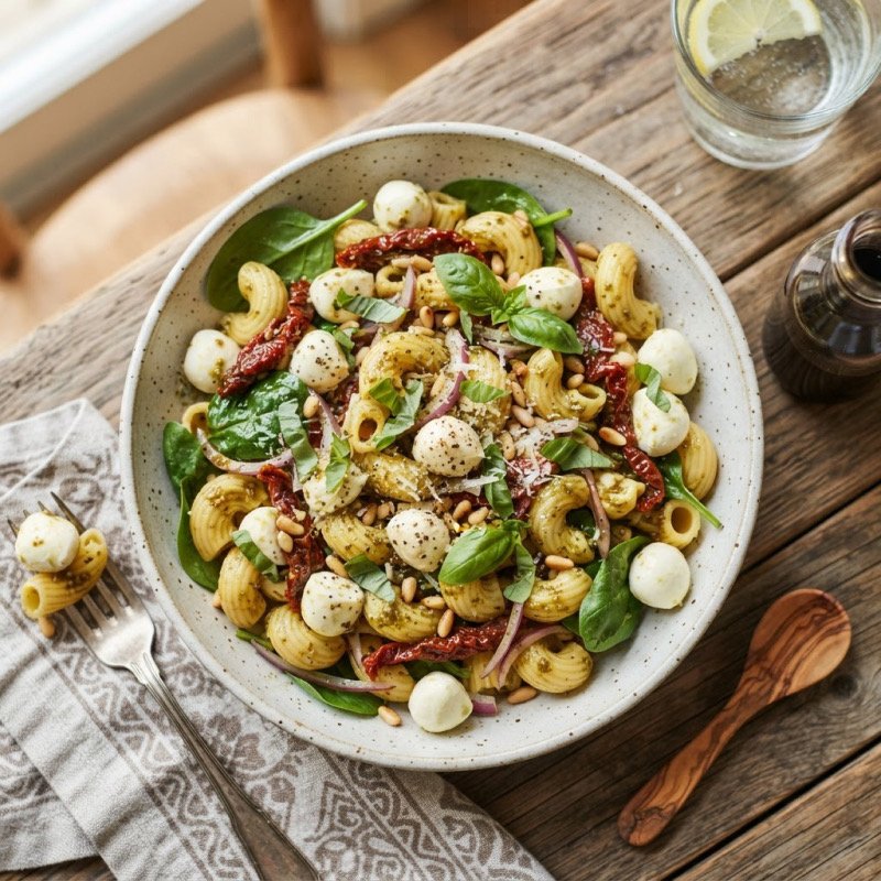 Pasta Salad with Pesto & Mozzarella