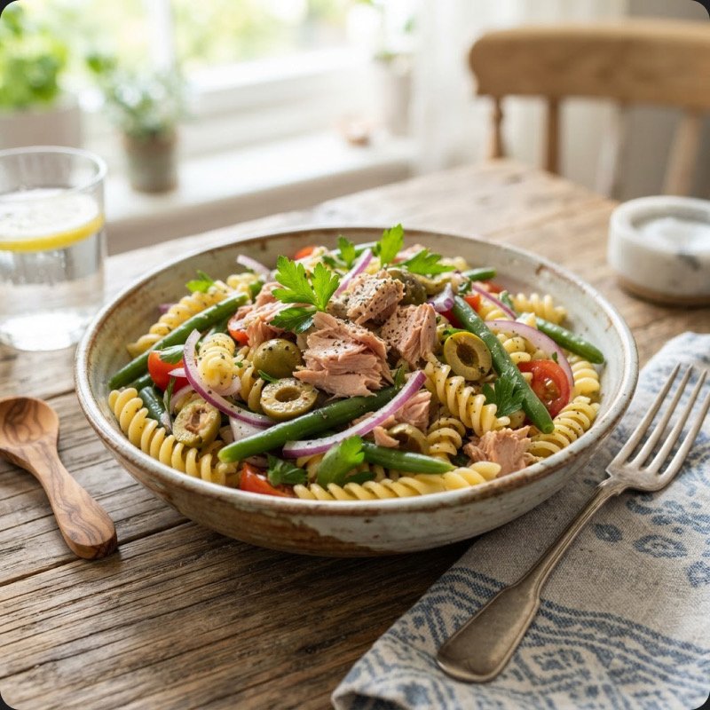Pasta Salad with Tuna & Green Beans
