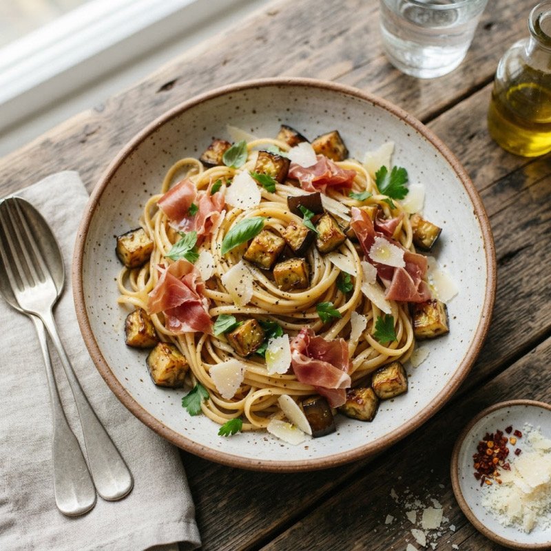 Pasta with Eggplant & Parmesan