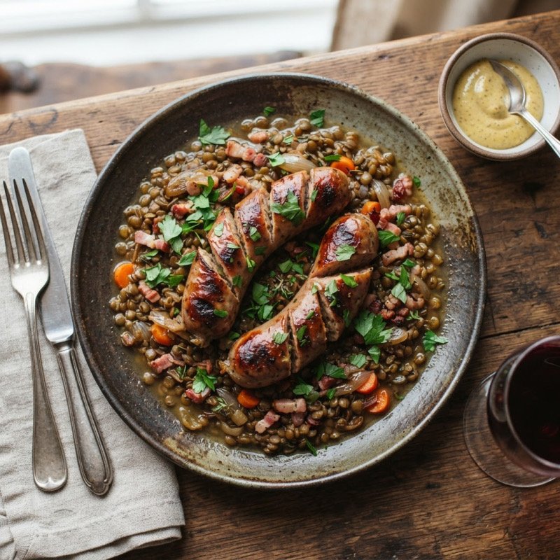 Quick Sausage & Lentils