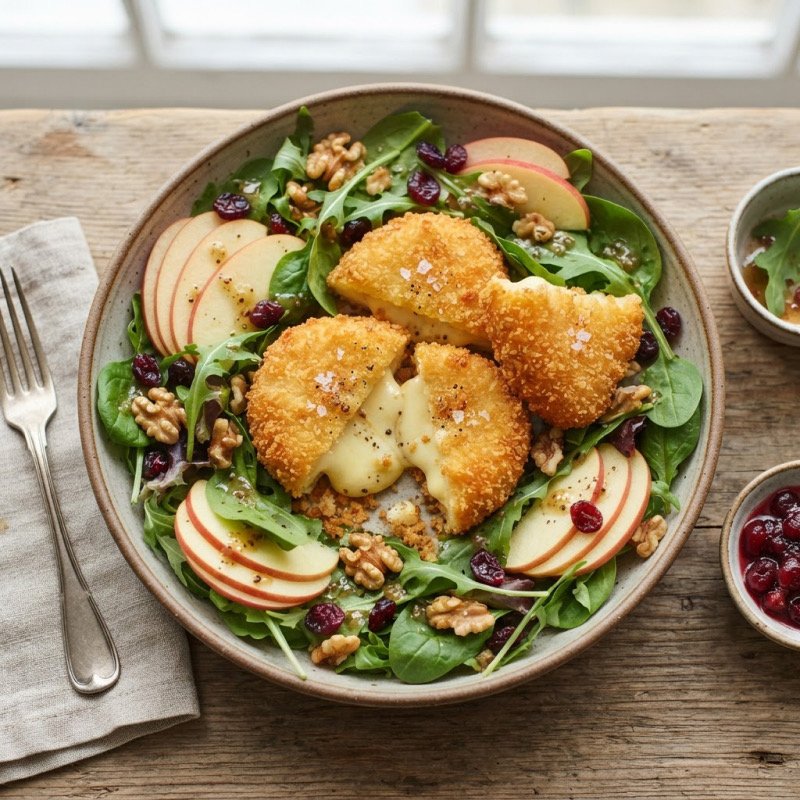 Salad with Breaded Camembert