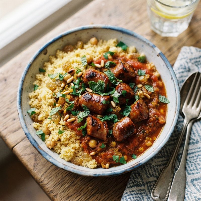 Spiced Sausage with Tomatoes & Couscous