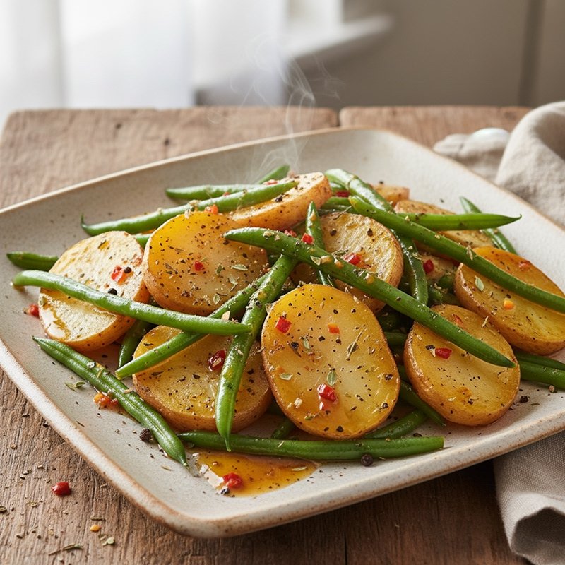 Tomatoes and long beans salad