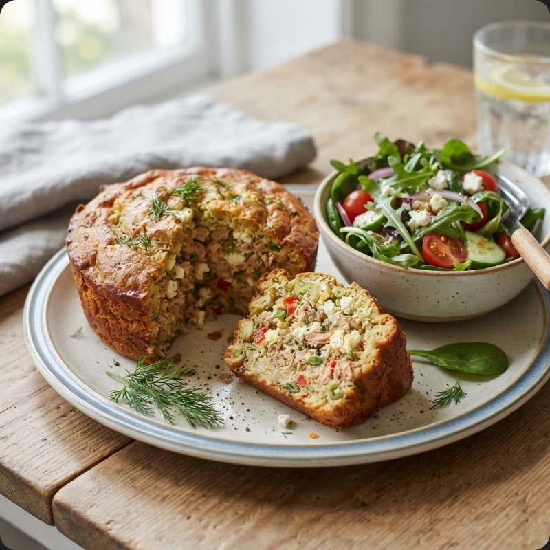 Tuna & Feta Savory Bowl Cake